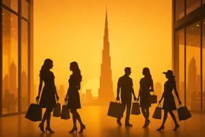 teure Dinge Einkaufen in Dubai Illustration