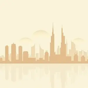 Illustration von Dubai, die Hochhäuser von Dubai.