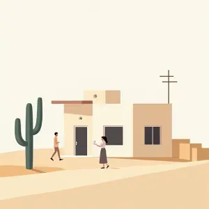 Illustration of a house in Dubai to live in